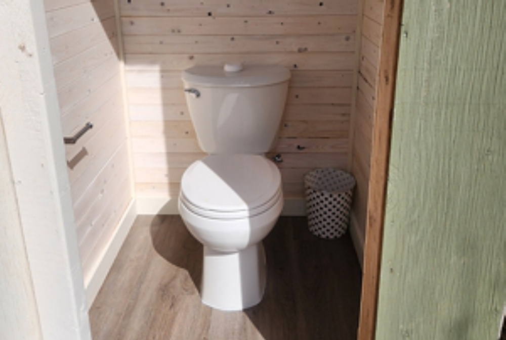 Private washroom included with glamping tent in Nova Scotia