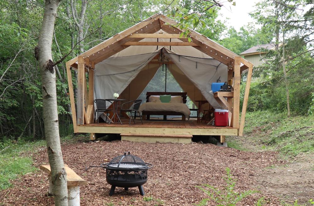 Cherry Tent at NATURA Wilderness Resort near Halifax Nova Scotia